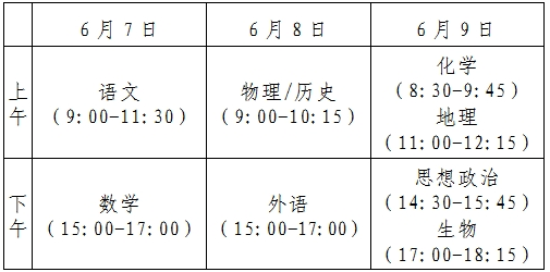 高考时间