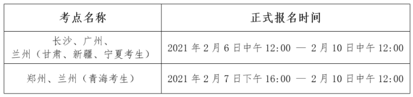 四川美术学院2021年调整郑州、长沙、兰州、广州考点正式报名时间